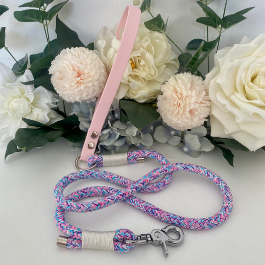 Candy Floss Paracord Lead Pink, Blue, Purple & White Paracord Lead